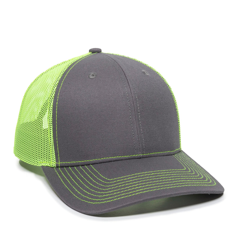 One Size Charcoal/Neon Yellow Outdoor Cap OC771 