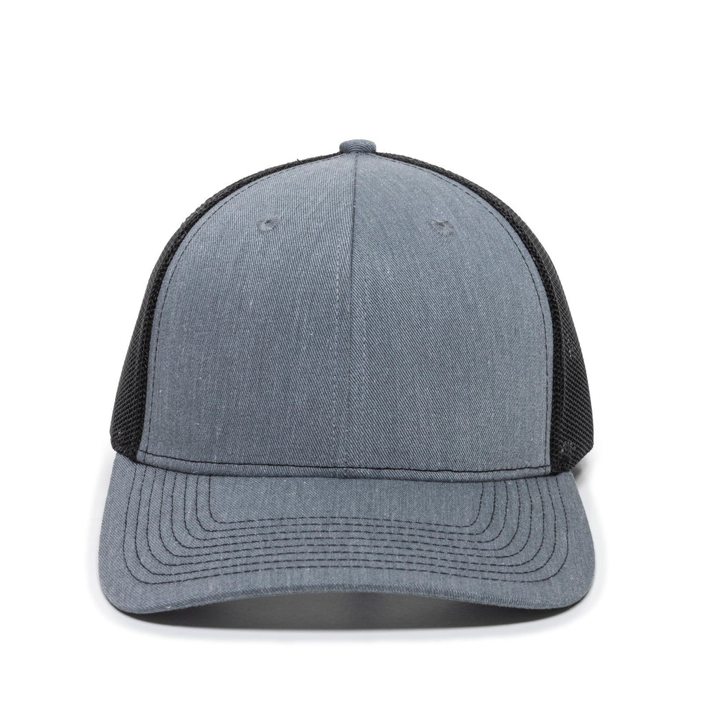 One Size Heathered Grey/Black Outdoor Cap OC771 
