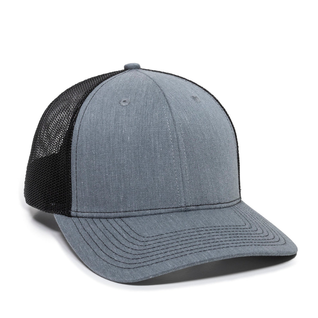One Size Heathered Grey/Black Outdoor Cap OC771 