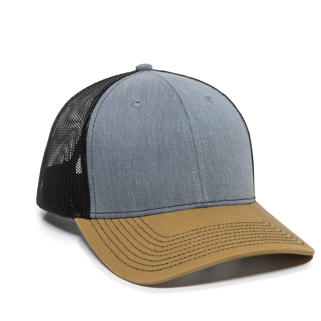 One Size Heathered Grey/Black/Old Gold Outdoor Cap OC771 