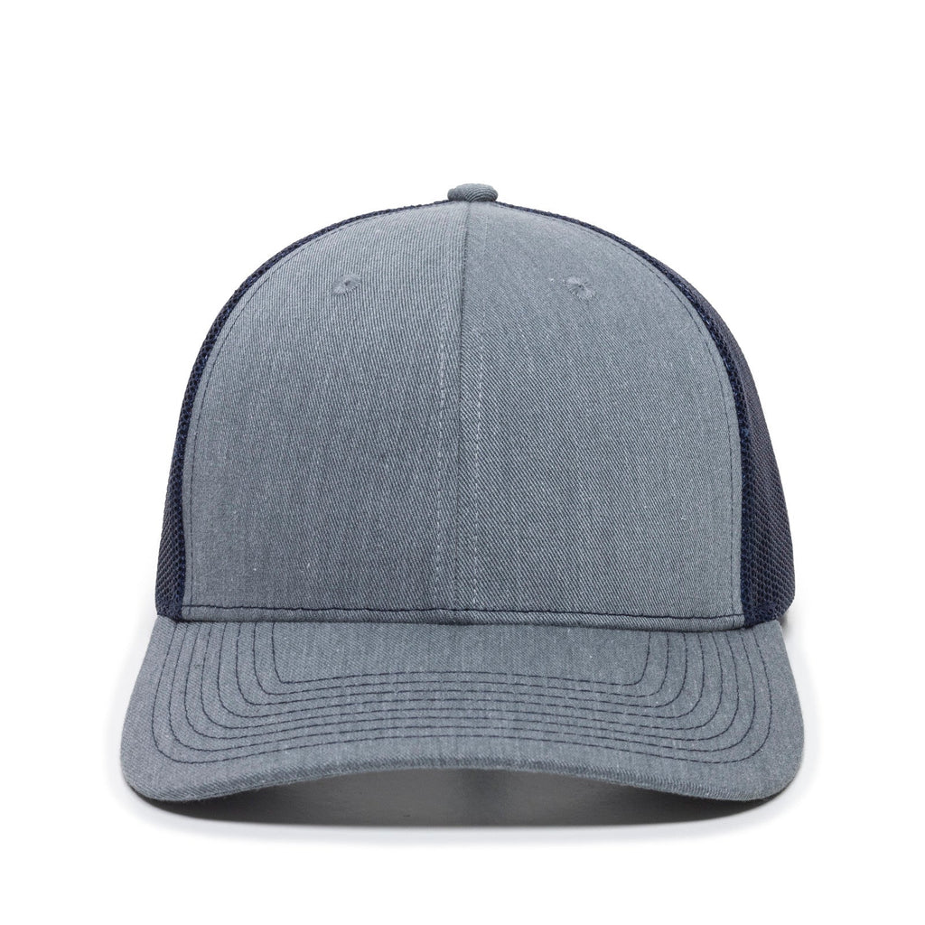 One Size Heathered Grey/Navy Outdoor Cap OC771 