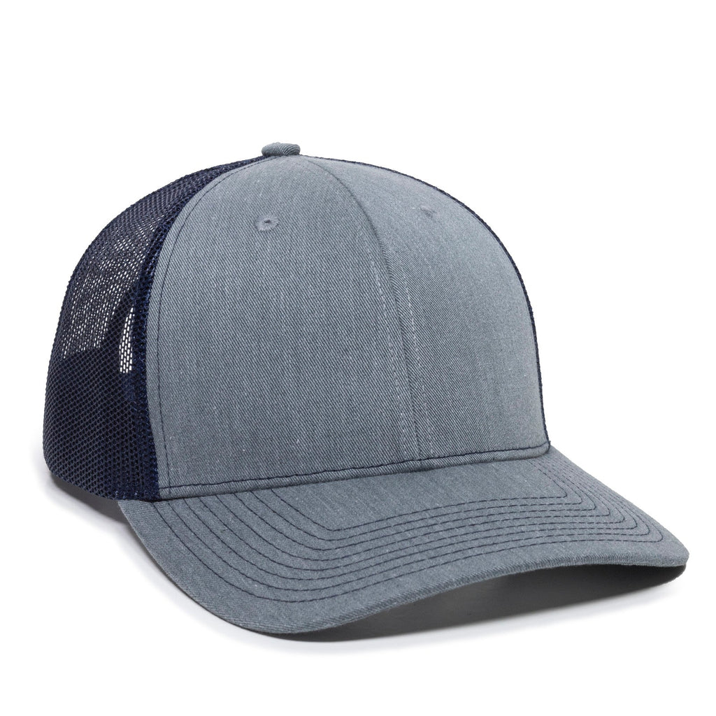 One Size Heathered Grey/Navy Outdoor Cap OC771 
