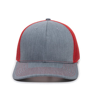One Size Heathered Grey/Red Outdoor Cap OC771 
