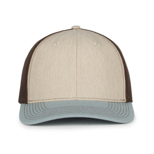 One Size Heathered Stone/Brown/Ln Ocean Blue Outdoor Cap OC771 