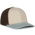 One Size Heathered Stone/Brown/Ln Ocean Blue Outdoor Cap OC771 