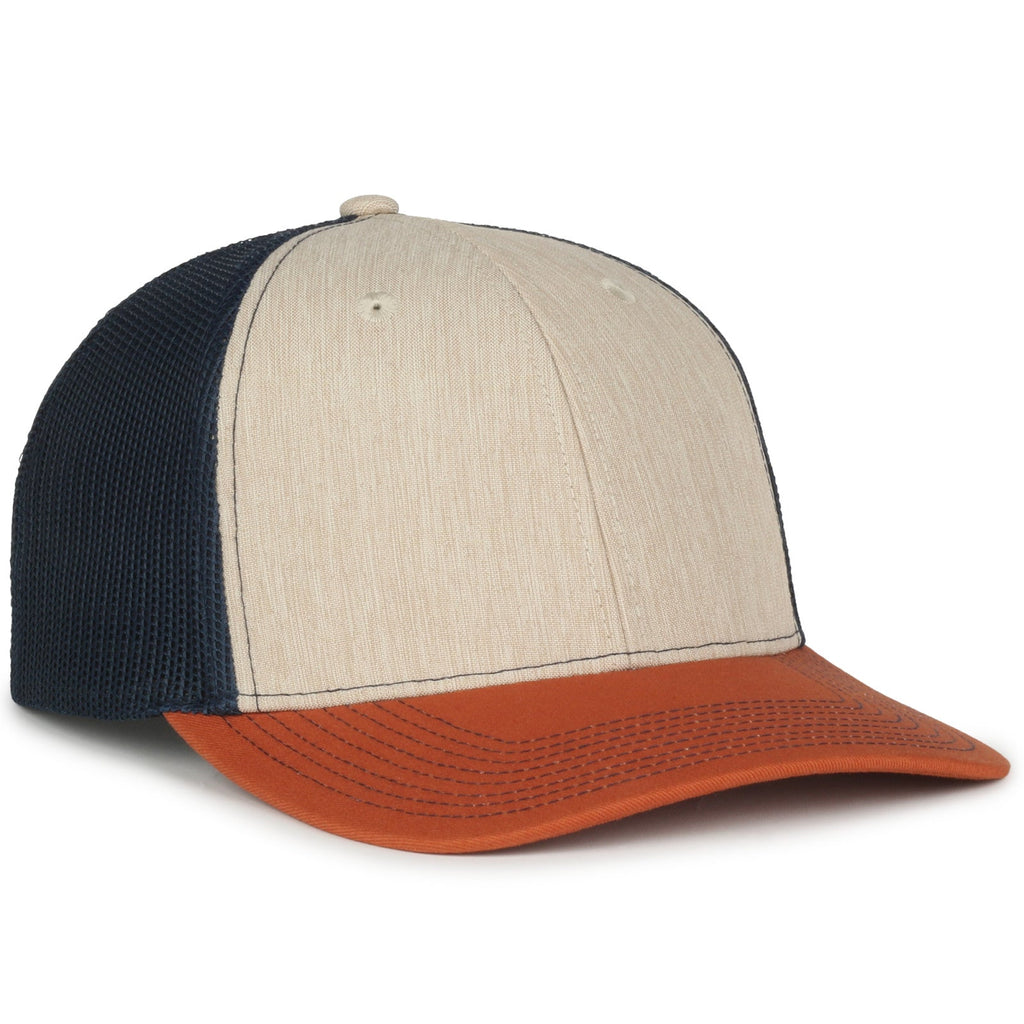One Size Heathered Stone/Navy/Rust Outdoor Cap OC771 