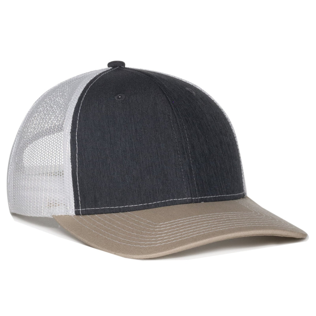 One Size LN Heathered Charcoal/White/Khaki Outdoor Cap OC771 