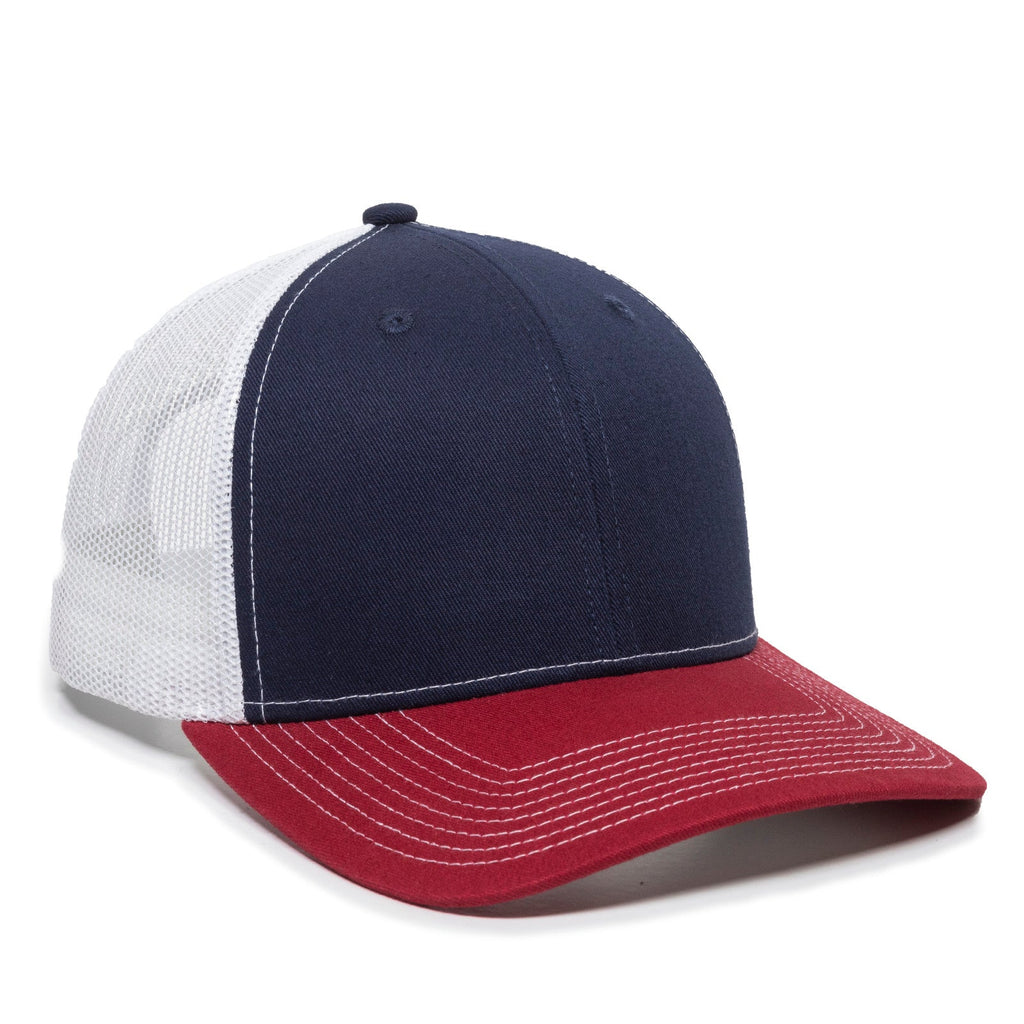 One Size Navy/White/Cardinal Outdoor Cap OC771 