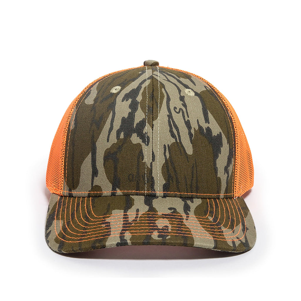 One Size Mossy Oak® Original Bottomland®/Neon Orange Outdoor Cap OC771CAMO 