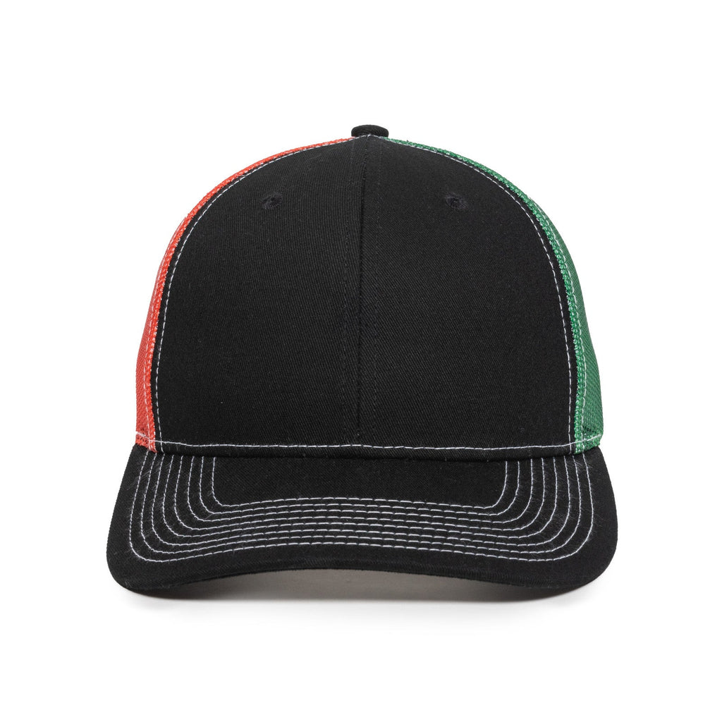 One Size Black/Mexican Flag Outdoor Cap OC771PM 