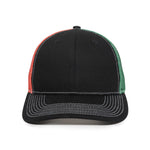 One Size Black/Mexican Flag Outdoor Cap OC771PM 