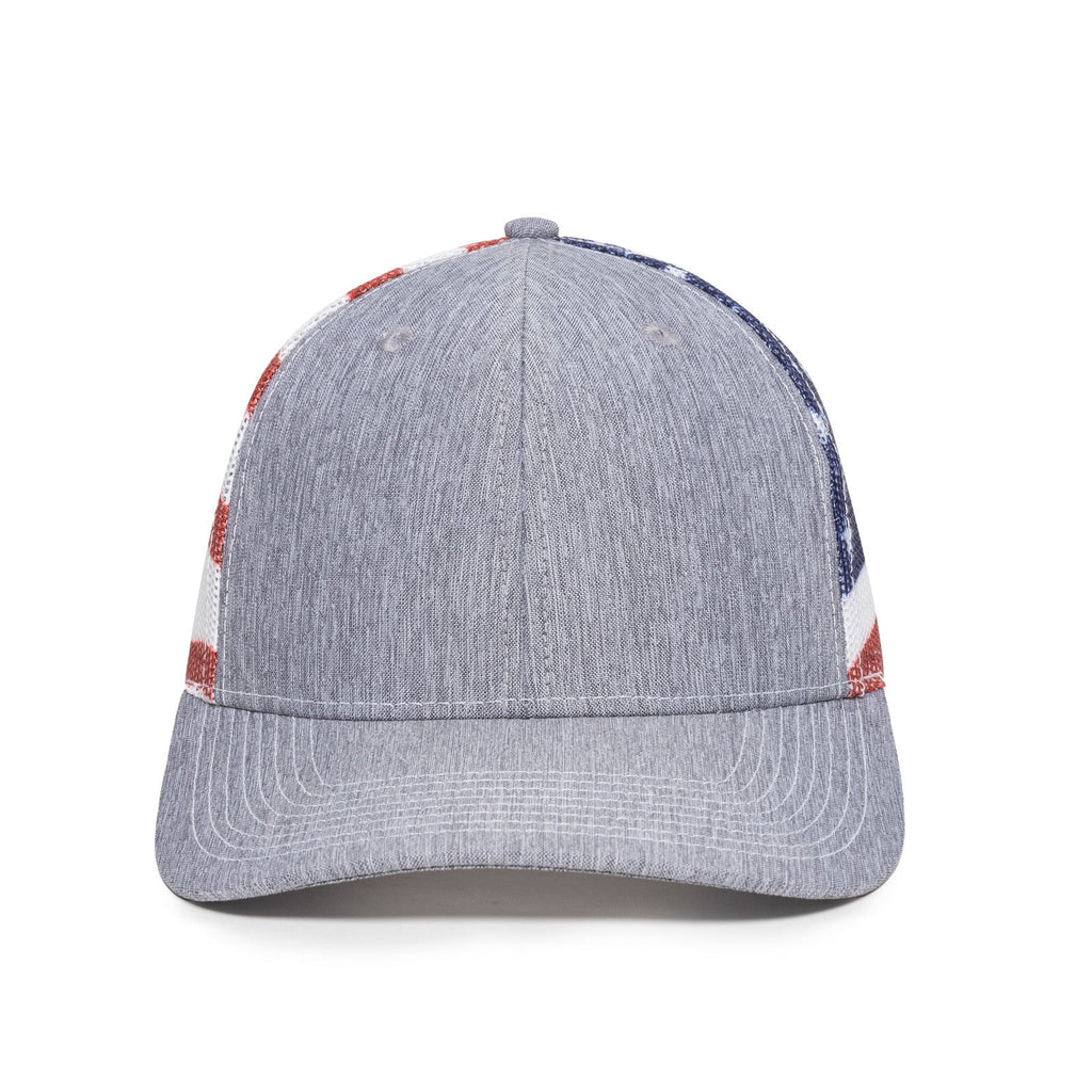 One Size LN Heathered Grey/USA Outdoor Cap OC771PM 