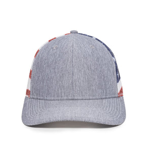 One Size LN Heathered Grey/USA Outdoor Cap OC771PM 
