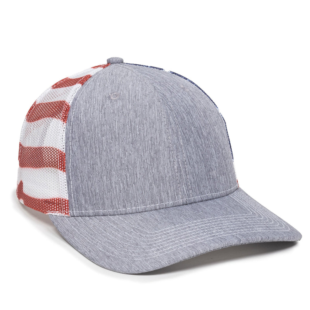 One Size LN Heathered Grey/USA Outdoor Cap OC771PM 