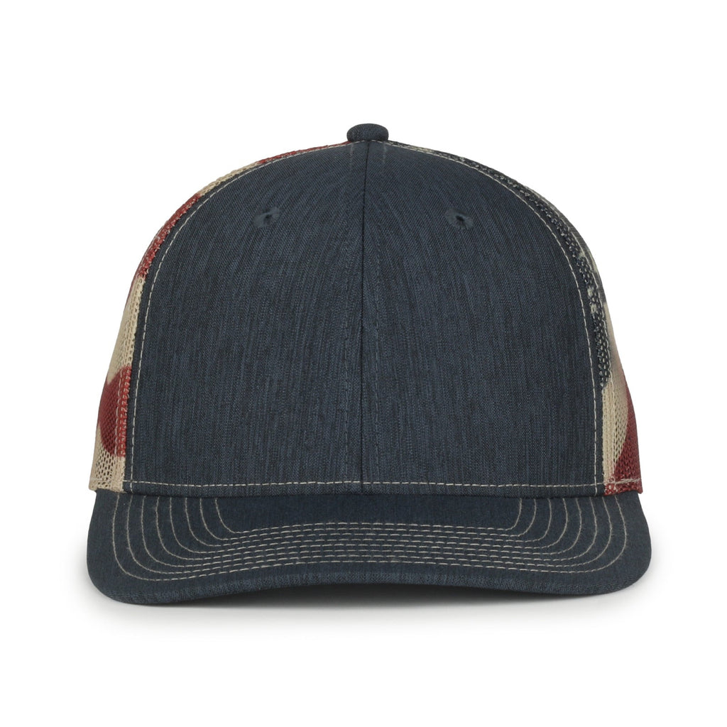 One Size Ln Heathered Navy/Old Glory Outdoor Cap OC771PM 
