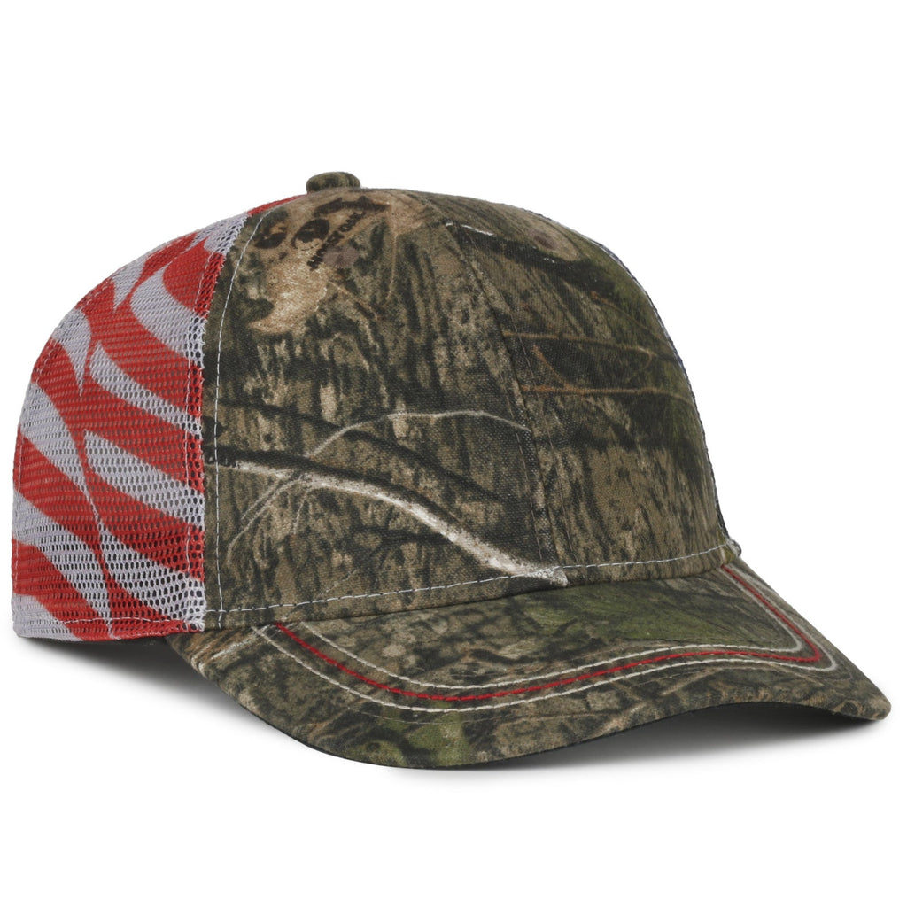One Size Mossy Oak® Country DNA® /American Flag Outdoor Cap CWF-400M 
