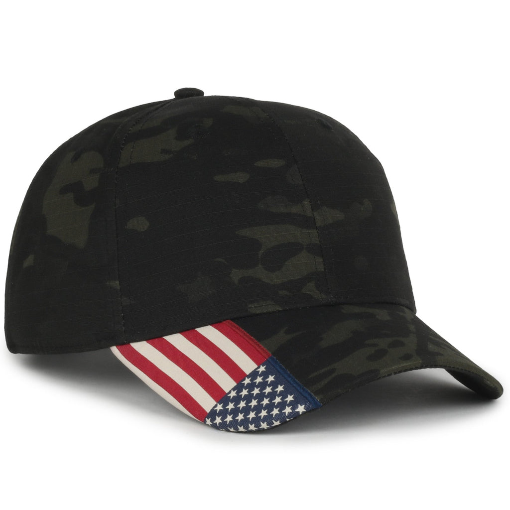 One Size Multicam® Black/USA Outdoor Cap CWF-405 