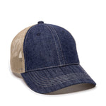 One Size Blue Denim/Khaki Outdoor Cap DN-200M