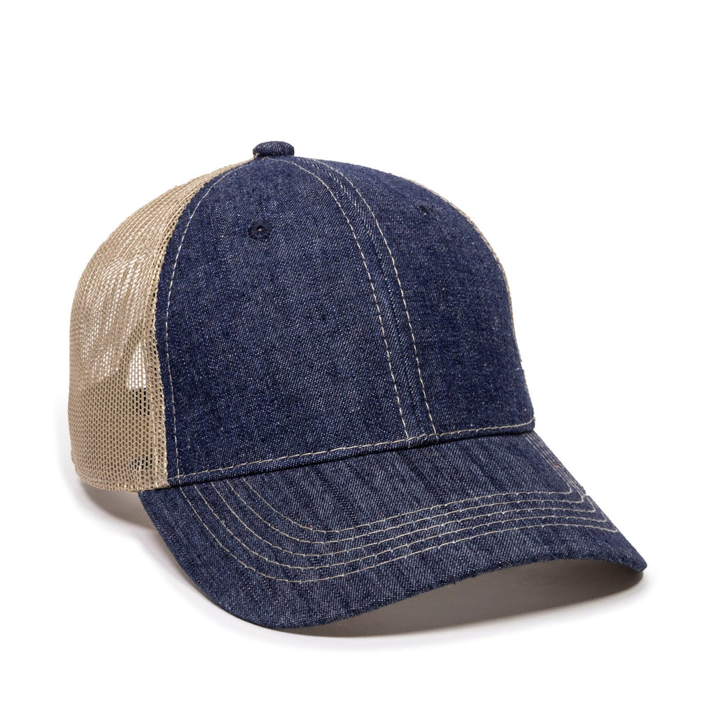 One Size Blue Denim/Khaki Outdoor Cap DN-200M 