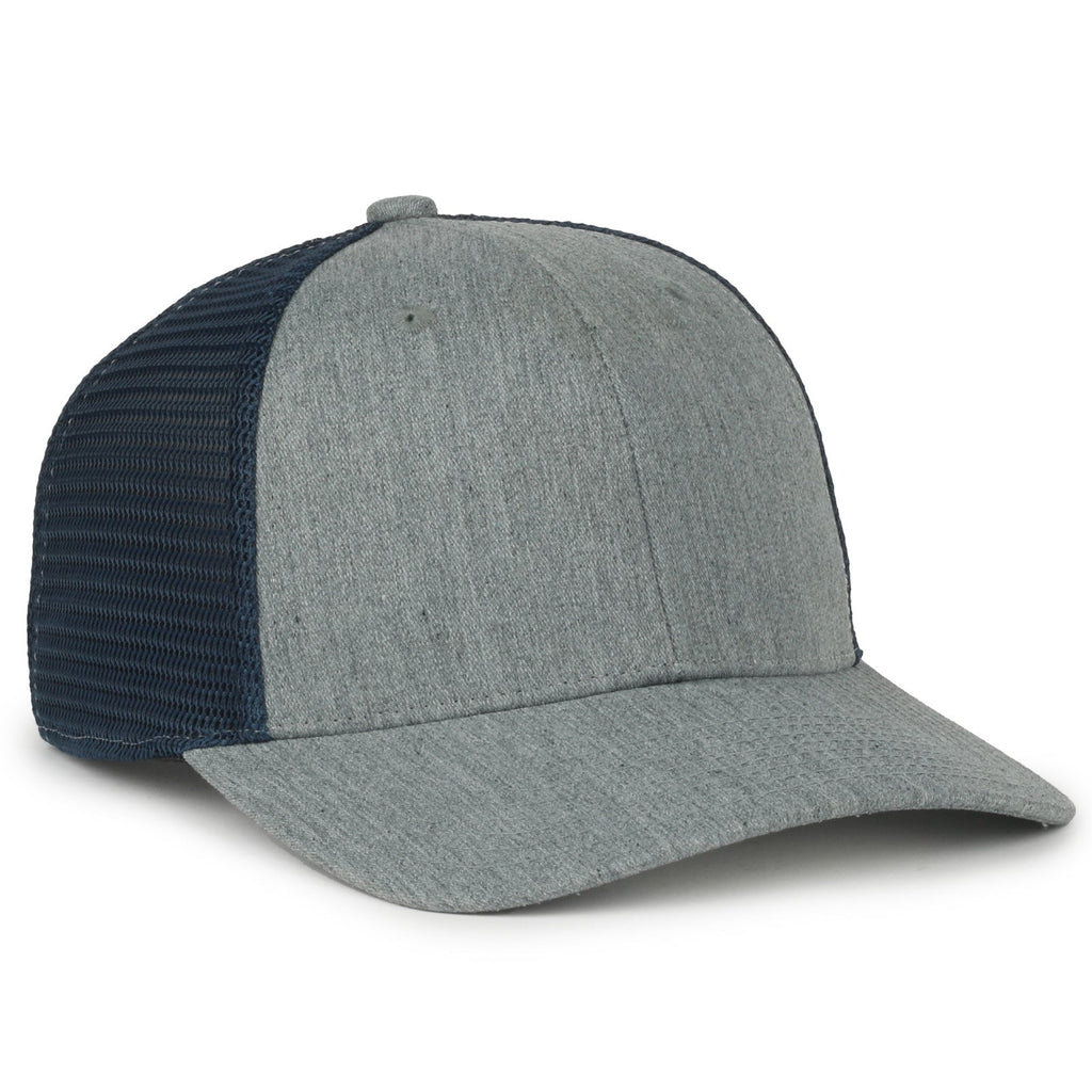 One Size Heathered Grey/Navy Outdoor Cap FLX672M 