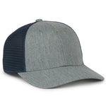One Size Heathered Grey/Navy Outdoor Cap FLX672M 