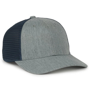 One Size Heathered Grey/Navy Outdoor Cap FLX672M 