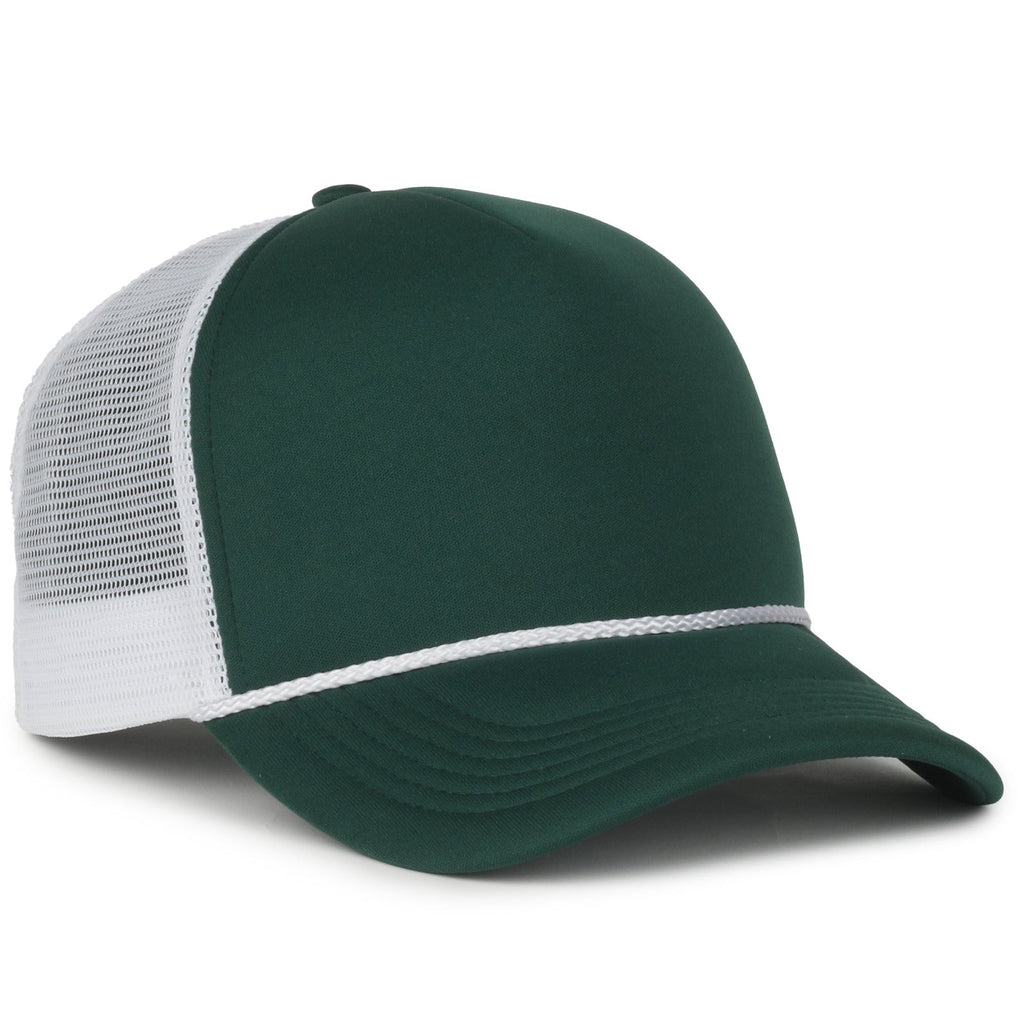 One Size Dark Green/White Outdoor Cap OCFOAM 
