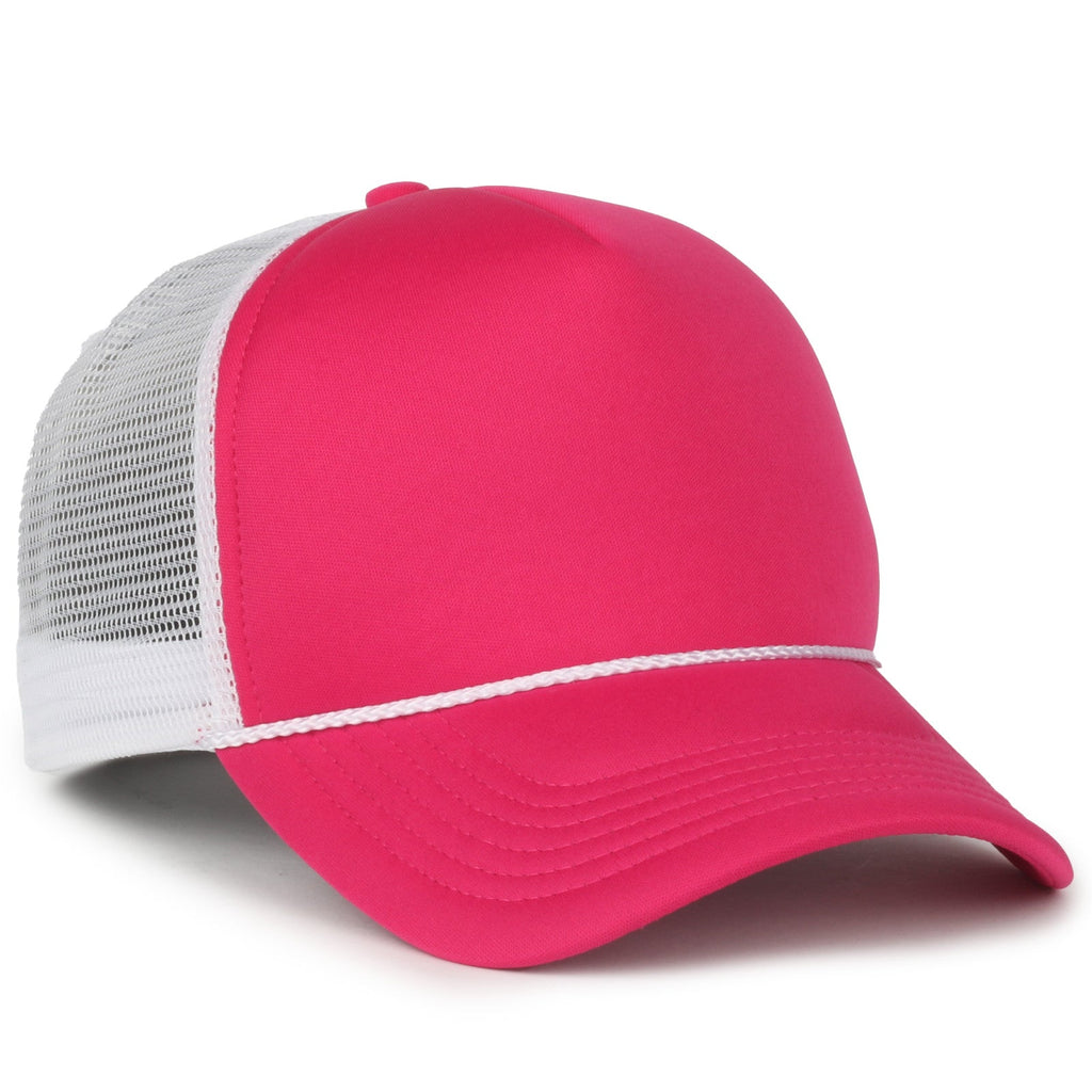 One Size Neon Pink/White Outdoor Cap OCFOAM 