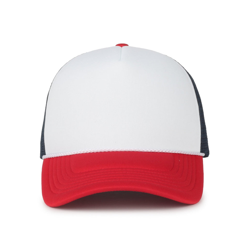 One Size White/Navy/Red Outdoor Cap OCFOAM 