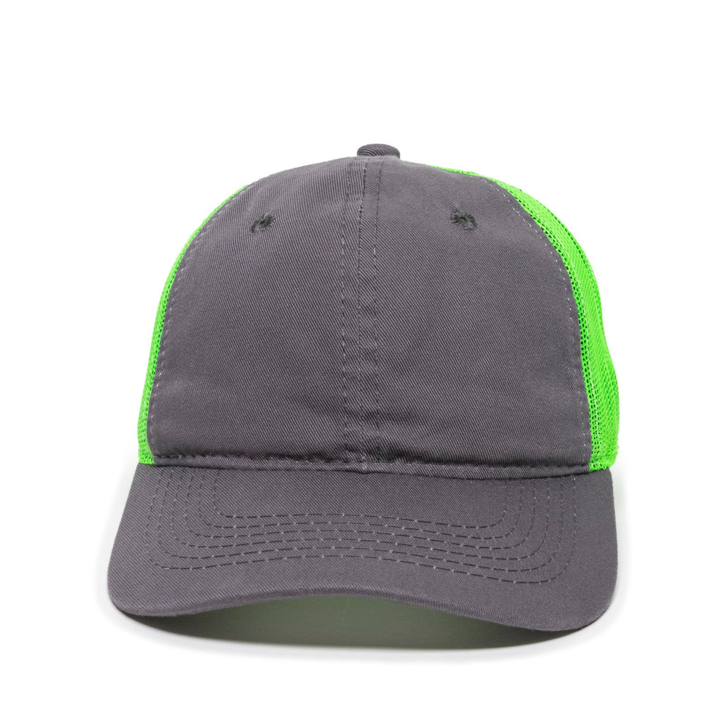 One Size Charcoal/Neon Green Outdoor Cap FWT-130 