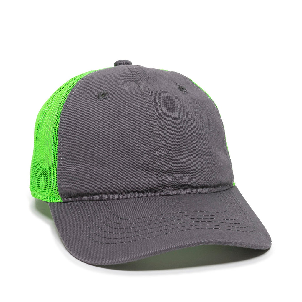 One Size Charcoal/Neon Green Outdoor Cap FWT-130 