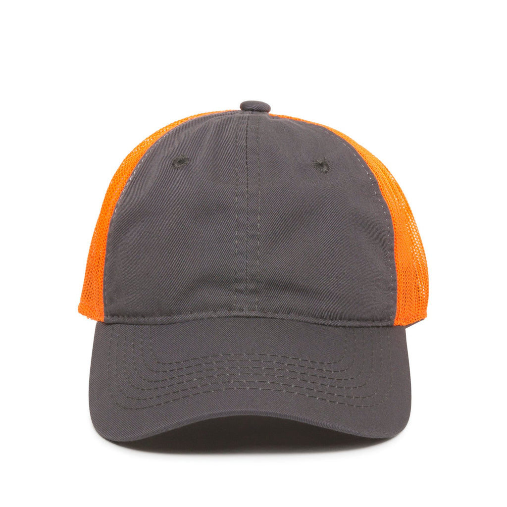 One Size Charcoal/Neon Orange Outdoor Cap FWT-130 