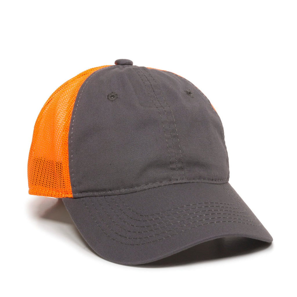 One Size Charcoal/Neon Orange Outdoor Cap FWT-130 