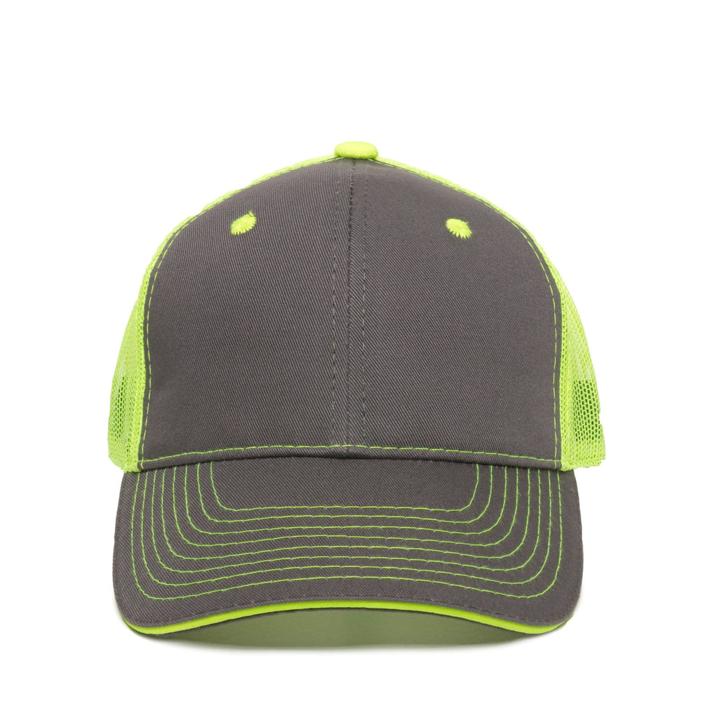 One Size Charcoal/Neon Yellow Outdoor Cap GWT-101M 