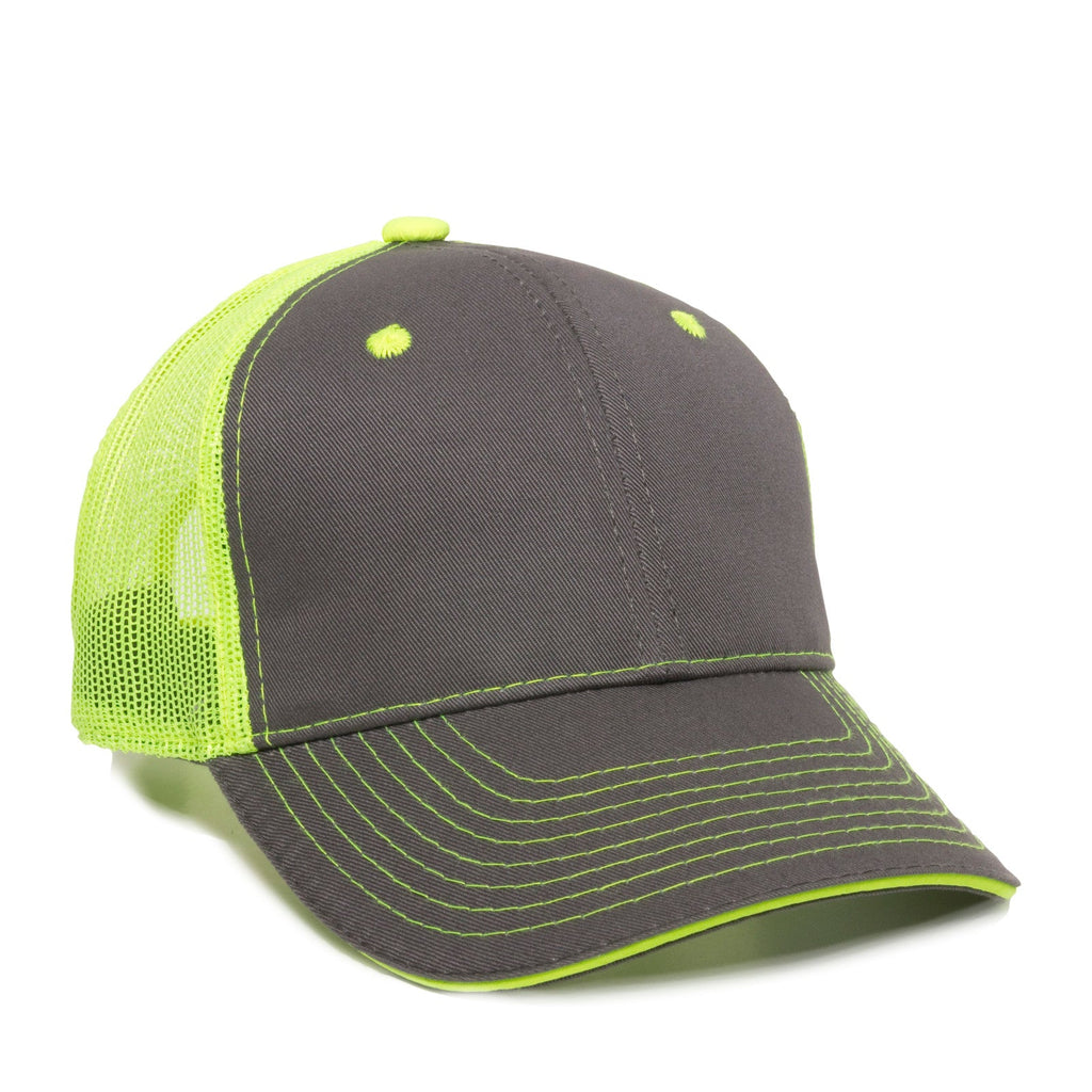 One Size Charcoal/Neon Yellow Outdoor Cap GWT-101M 
