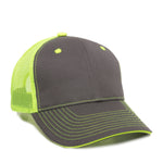 One Size Charcoal/Neon Yellow Outdoor Cap GWT-101M 