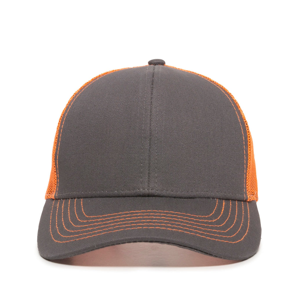 One Size Charcoal/Neon Orange Outdoor Cap MBW-600 