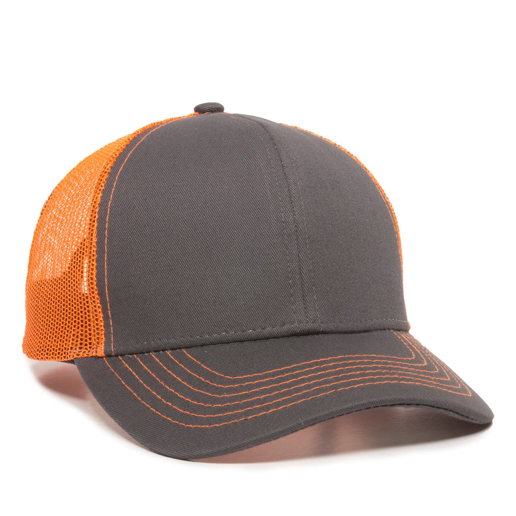 One Size Charcoal/Neon Orange Outdoor Cap MBW-600 