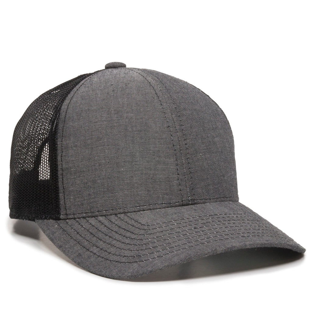 One Size Heathered Black/Black Outdoor Cap MBW-800CB 