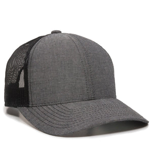 One Size Heathered Black/Black Outdoor Cap MBW-800CB 