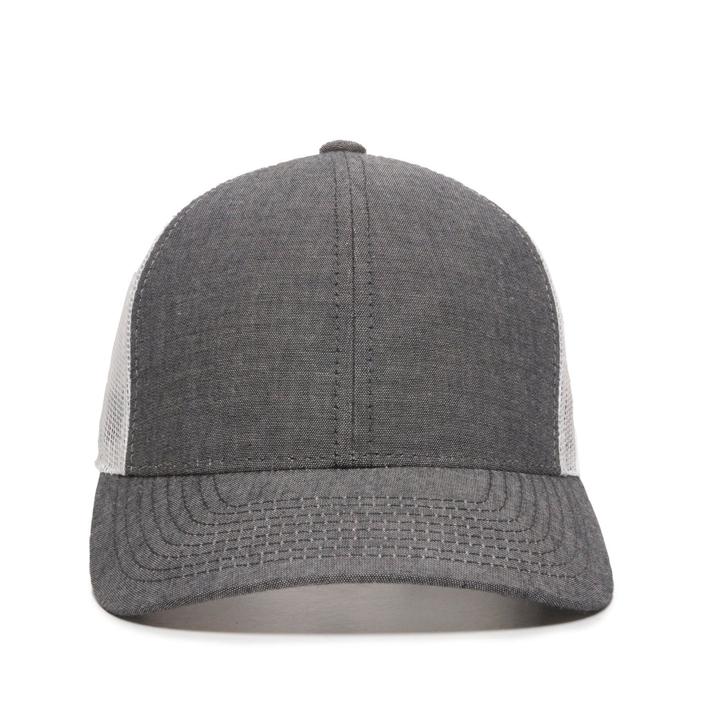 One Size Heathered Black/White Outdoor Cap MBW-800CB 