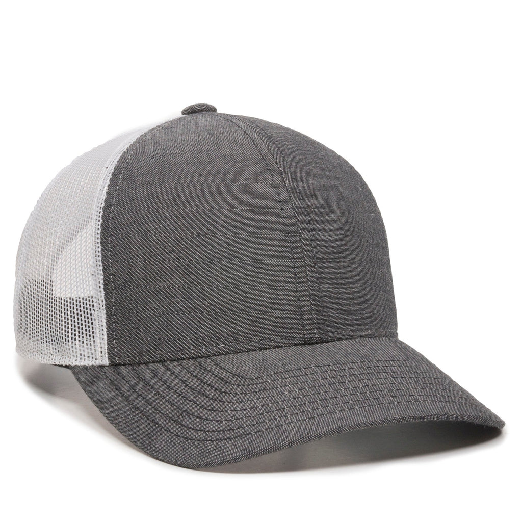 One Size Heathered Black/White Outdoor Cap MBW-800CB 