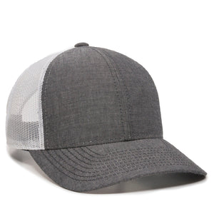 One Size Heathered Black/White Outdoor Cap MBW-800CB 