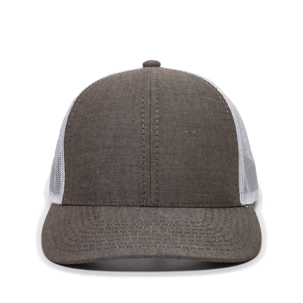 One Size Heathered Brown/White Outdoor Cap MBW-800CB 