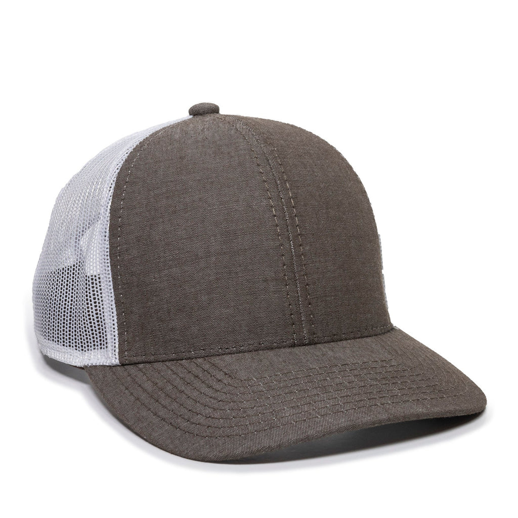 One Size Heathered Brown/White Outdoor Cap MBW-800CB 