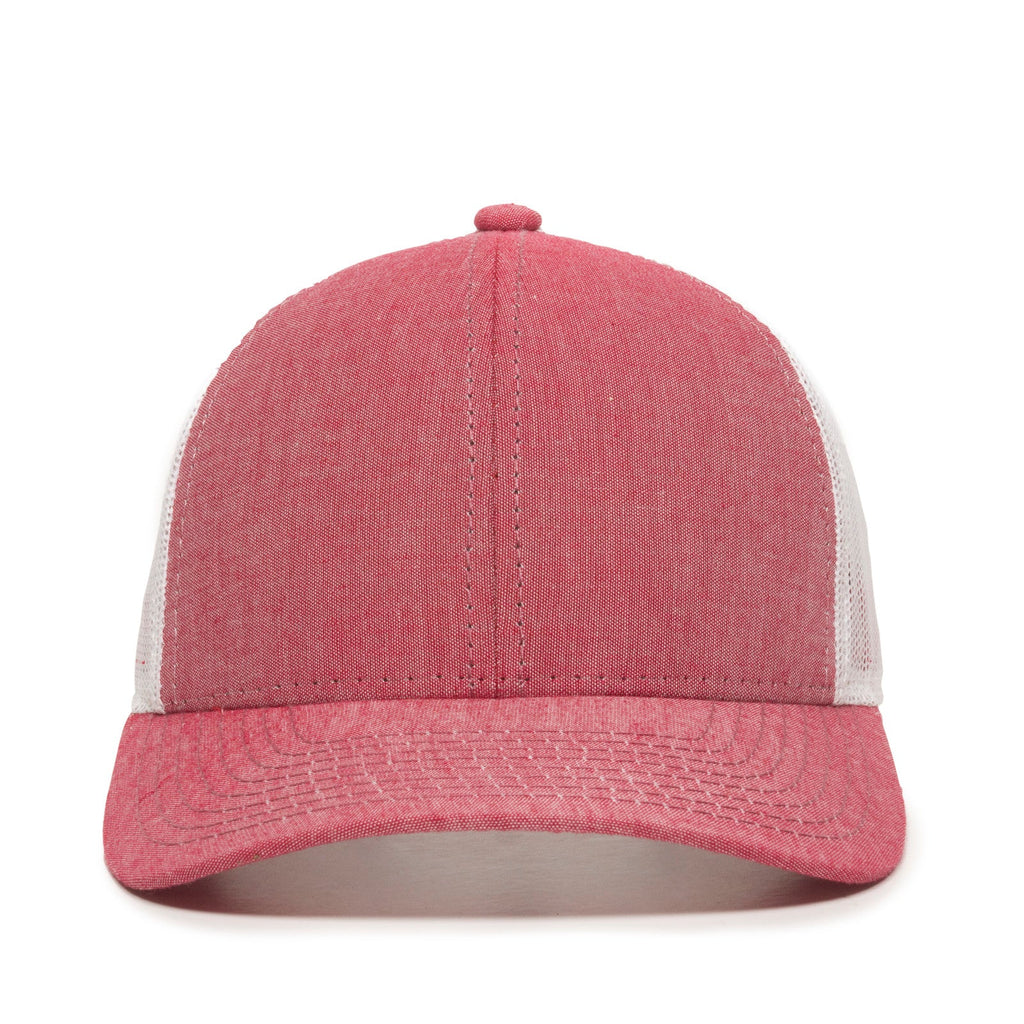 One Size Heathered Red/White Outdoor Cap MBW-800CB 