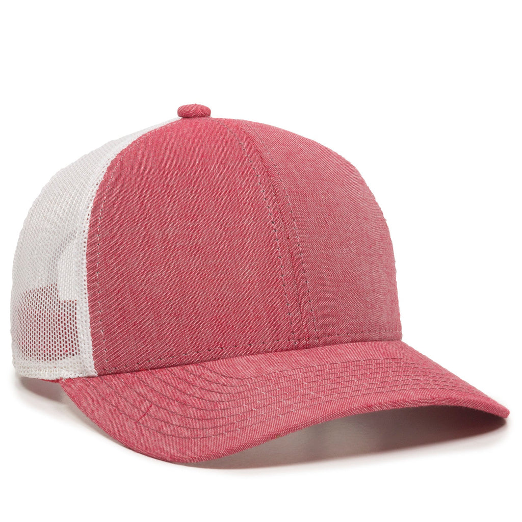 One Size Heathered Red/White Outdoor Cap MBW-800CB 