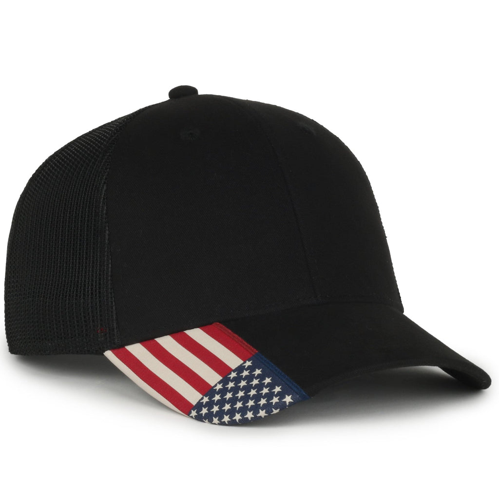 One Size Black/Black Outdoor Cap USA-300M 