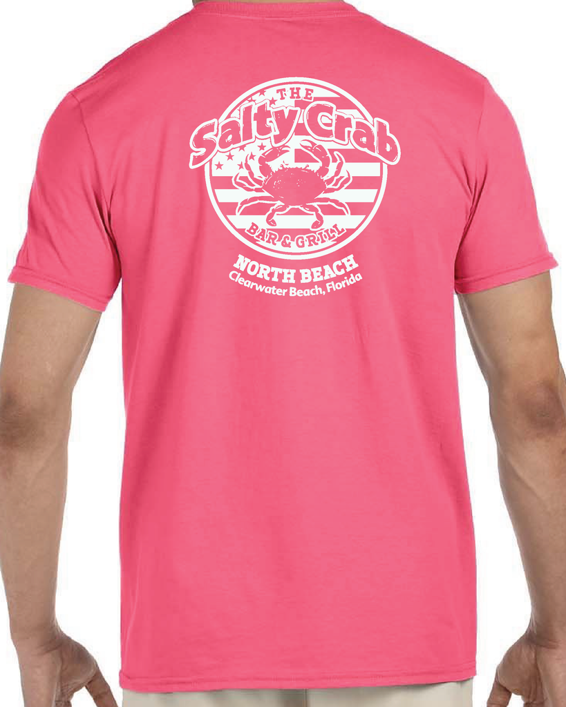 3X-Large Coral Silk Beachside HG Salty Crab North Beach LOGO 