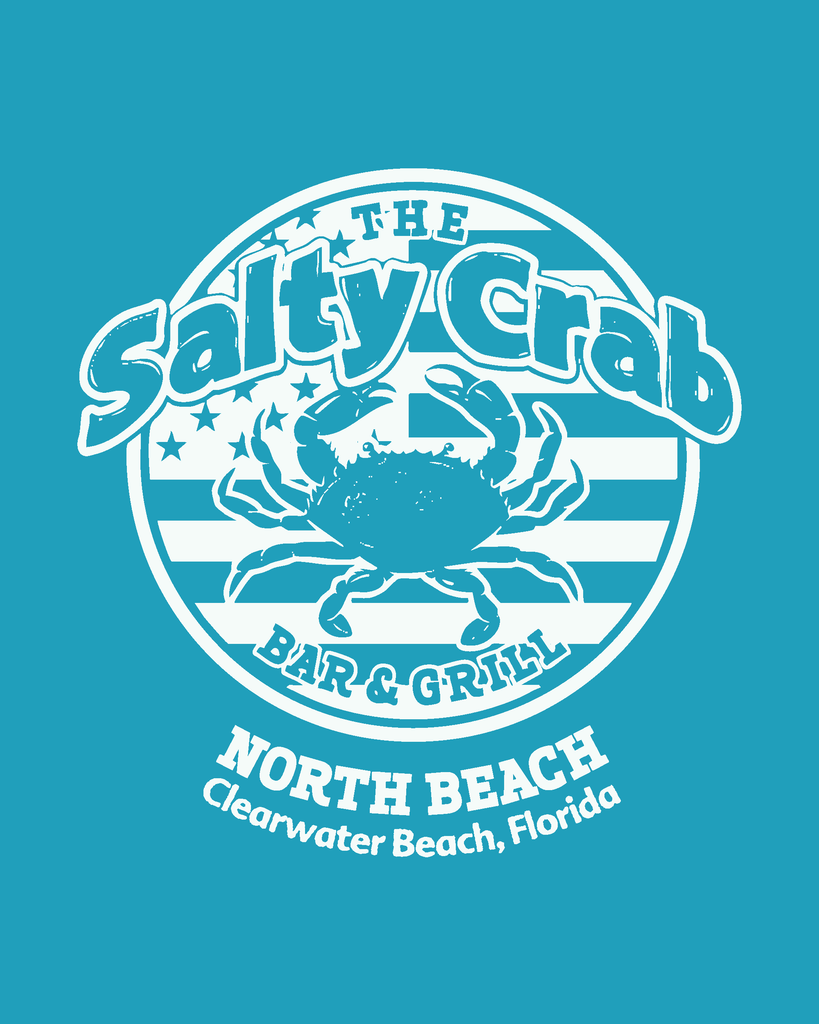 3X-Large Heather Galapagos Blue Beachside HG Salty Crab North Beach LOGO 